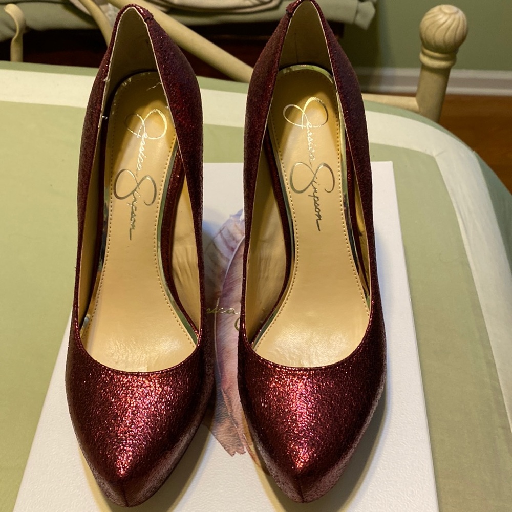 Jessica Simpson Red Sparkly Heels